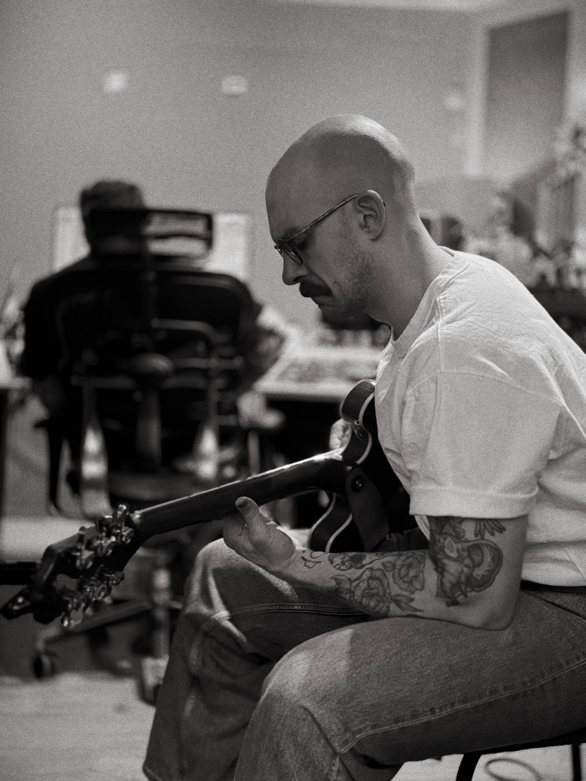 Guitarra en el estudio de grabación